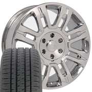 OE Wheels FR98 20x8.5 6x135 Chrome Wheels 275-55-20 Bridgestone Dueler Alenza HL Plus Tires SET