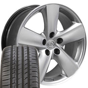 OE Wheels LX19 18x8 5x114.3 Gloss Hyper Silver Wheels 245-40-18 Ironman iMove GEN 2 Tires SET