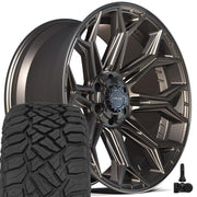 4PLAY 4P83 22x10 6x135 + 6x139.7 Satin Bronze Wheels 285-45-22 Sailun TerraMax RT Tires TPMS SET