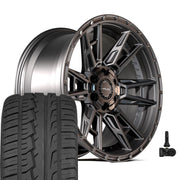 4PLAY 4PS20 20x9 6x135 + 6x139.7 Satin Black Wheels 275-55-20 Ironman iMove GEN 2 SUV Tires TPMS SET