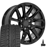 OE Wheels CA90 20x9 6x139.7 Gloss Black Wheels 275-55-20 Ironman iMove GEN 2 SUV Tires TPMS SET