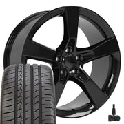 OE Wheels CV11 20x9 5x120 Gloss Black Wheels 245-45-20 Ironman iMove GEN 2 Tires TPMS SET