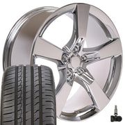 OE Wheels CV11 20x9 5x120 Chrome Wheels 245-45-20 Ironman iMove GEN 2 Tires TPMS SET