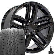 OE Wheels CV34 20x9 6x139.7 Gloss Black Wheels 275-55-20 Goodyear Eagle LS2 Tires TPMS SET