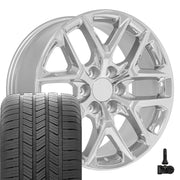 OE Wheels CV62 20x9 6x139.7 Chrome Wheels 275-55-20 Goodyear Eagle LS2 Tires TPMS SET