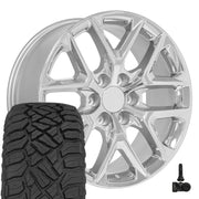 OE Wheels CV62 20x9 6x139.7 Chrome Wheels 275-55-20 Sailun TerraMax RT Tires TPMS SET