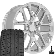 OE Wheels CV62 24x10 6x139.7 Gloss Black Wheels 295-35-24 Ironman iMove GEN 2 Tires TPMS SET