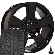 OE Wheels CV76 20x9 6x139.7 Gloss Black Wheels 275-55-20 Ironman iMove GEN 2 SUV Tires TPMS SET