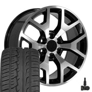 OE Wheels CV92 20x9 6x139.7 Gloss Black Machined Wheels 275-55-20 Ironman iMove GEN 2 SUV Tires TPMS SET