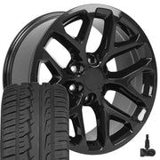 OE Wheels CV98 20x9 6x139.7 Gloss Black Wheels 275-55-20 Ironman iMove GEN 2 SUV Tires TPMS SET