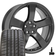 OE Wheels DG12 20x8 5x115 Satin Black Wheels 245-45-20 Ironman iMove GEN 2 Tires TPMS SET