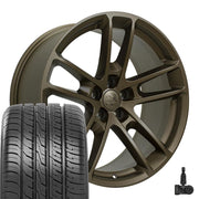 OE Wheels DG23 20x9 5x115 Satin Bronze Wheels 245-45-20 Ironman iMove GEN 3 Tires TPMS SET