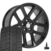 OE Wheels DG51 22x10 5x139.7 Gloss Black Wheels 285-45-22 Ironman iMove GEN 2 SUV Tires TPMS SET