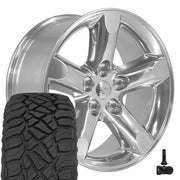 OE Wheels DG56 20x9 5x139.7 Polished Wheels 275-55-20 Sailun TerraMax RT Tires TPMS SET