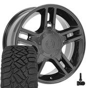 OE Wheels FR81 20x9 5x135 Gloss Black Wheels 275-55-20 Sailun TerraMax RT Tires TPMS SET