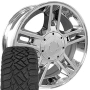 OE Wheels FR81 20x9 5x135 Chrome Wheels 275-55-20 Sailun TerraMax RT Tires TPMS SET