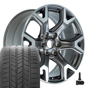OEM Wheels JP31 20x9 6x139.7 Satin Gunmetal Machined Wheels 275-55-20 Goodyear Eagle LS2 Tires TPMS SET