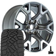 OEM Wheels JP31 20x9 6x139.7 Satin Gunmetal Machined Wheels 275-55-20 Sailun TerraMax RT Tires TPMS SET