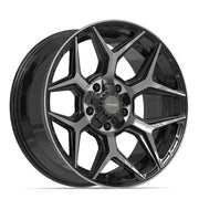 Set(5) 20x9 4P06 Gloss Black Brushed with Tinted Clear - 5x127 &amp; 5x139.7 +0ET with 275/55r20 TBB TS-37 AT Tires