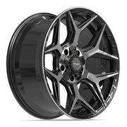 Set(4) 20x9 4P06 Gloss Black Brushed with Tinted Clear - 5x127 &amp; 5x139.7 +0ET with 275/55r20 TBB TS-37 AT Tires