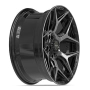 20x9 4P06 Gloss Black Brushed with Tinted Clear - 5x127 + 5x139.7 +0ET