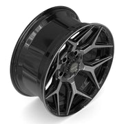 20x9 4P06 Gloss Black Brushed with Tinted Clear - 5x127 + 5x139.7 +0ET