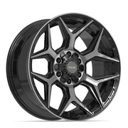 Set(4) 20x9 4P06 Gloss Black Brushed with Tinted Clear - 6x135 &amp; 6x139.7 +0ET with 275/55r20 TBB TS-37 AT Tires &amp; TPMS