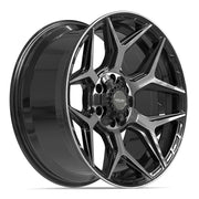 Set(4) 20x9 4P06 Gloss Black Brushed with Tinted Clear - 6x135 &amp; 6x139.7 +0ET with 275/55r20 TBB TS-37 AT Tires
