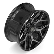 Set(4) 20x9 4P06 Gloss Black Brushed with Tinted Clear - 6x135 &amp; 6x139.7 +0ET