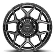 Set(4) 20x9 4P06 Gloss Black Brushed with Tinted Clear - 8x170 +0ET