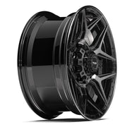 Set(4) 20x9 4P06 Gloss Black Brushed with Tinted Clear - 8x170 +0ET