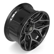 20x10 4P06 Gloss Black Brushed with Tinted Clear - 5x127 + 5x139.7 -18ET