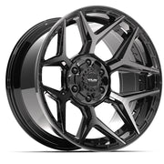 4P06 Gloss Black Brushed with Tinted Clear