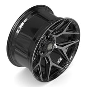20x10 4P06 Gloss Black Brushed with Tinted Clear - 6x135 + 6x139.7 -18ET