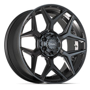 Set(4) 22x9 4P06 Satin Black - 6x135 &amp; 6x139.7 +12ET with 33x12.50r22 Sailun TerraMax RT Tires