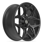 Set(4) 22x9 4P06 Satin Black - 6x135 &amp; 6x139.7 +12ET with 285/45r22 Bridgestone Dueler Alenza HL Tires