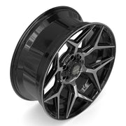 22x9 4P06 Gloss Black Brushed with Tinted Clear - 6x135 + 6x139.7 +12ET
