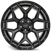 4PLAY 4P06 22x10 5x127 + 5x139.7 Gloss Black Brushed with Tinted Clear Wheels 285-45-22 Sailun TerraMax RT Tires SET