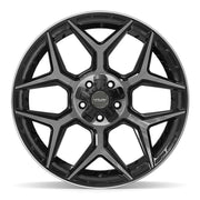 Set(5) 22x10 4P06 Gloss Black Brushed with Tinted Clear - 5x127 &amp; 5x139.7 -18ET with 33x12.50r22 Sailun TerraMax RT Tires &amp; TPMS