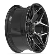 22x10 4P06 Gloss Black Brushed with Tinted Clear - 6x135 + 6x139.7 -18ET