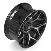 Set(4) 22x10 4P06 Gloss Black Brushed with Tinted Clear - 6x135 &amp; 6x139.7 -18ET