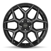Set(5) 22x12 4P06 Gloss Black Brushed with Tinted Clear - 5x127 &amp; 5x139.7 -44ET