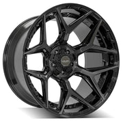 4PLAY 4P06 22x12 5x127 + 5x139.7 -44et Gloss Black Brushed with Tinted Clear Wheel SET