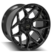 4PLAY 4P06 22x12 5x127 + 5x139.7 -44et Gloss Black Brushed with Tinted Clear Wheel SET