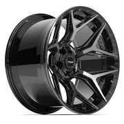 4PLAY 4P06 22x12 5x127 + 5x139.7 -44et Gloss Black Brushed with Tinted Clear Wheel SET
