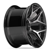 4PLAY 4P06 22x12 5x127 + 5x139.7 -44et Gloss Black Brushed with Tinted Clear Wheel SET