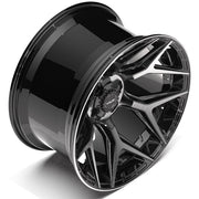 4PLAY 4P06 22x12 5x127 + 5x139.7 -44et Gloss Black Brushed with Tinted Clear Wheel SET