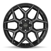 Set(4) 22x12 4P06 Gloss Black Brushed with Tinted Clear - 6x135 &amp; 6x139.7 -44ET