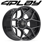 22x12 4P06 Gloss Black Brushed with Tinted Clear - 6x135 + 6x139.7 -44ET