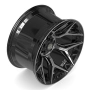 22x12 4P06 Gloss Black Brushed with Tinted Clear - 6x135 + 6x139.7 -44ET